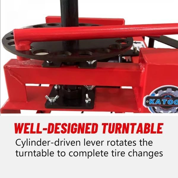 39" Max Wheel Diameter Mini Tire Changer Machine Tire Machine for Road Rescue, Shop Repair, and Home Garage, Red, KT-2002P
