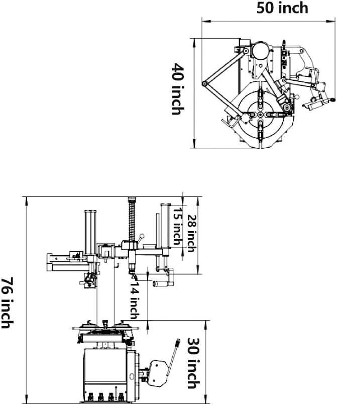 2.0 HP Motor Bead Blaster Tire Changer Machine Wheel Balancer Combo Tire Machine 24 Rim Wheel Tire Changer Wheel Changers