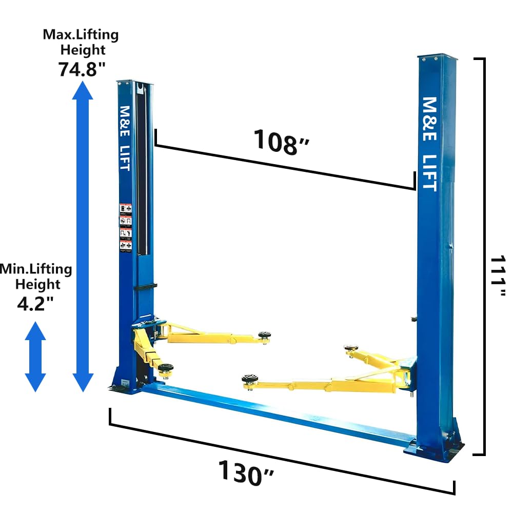 9000lbs 2 Post Car Lift Two/2 Post Lift Car Lift Automotive Lift for Repair Shop (220v)