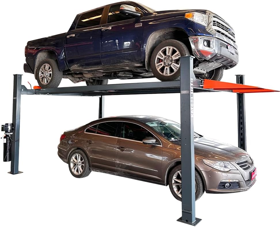 3.0HP 11000Lbs 4 Post Lift 4 Post Parking Service Storage Lift Lifting Height 84 Inch Extra Tall Extra Long Extra Wide 110v Four Post Parking Lift 4-Post Auto Lift Garage Lift Storage