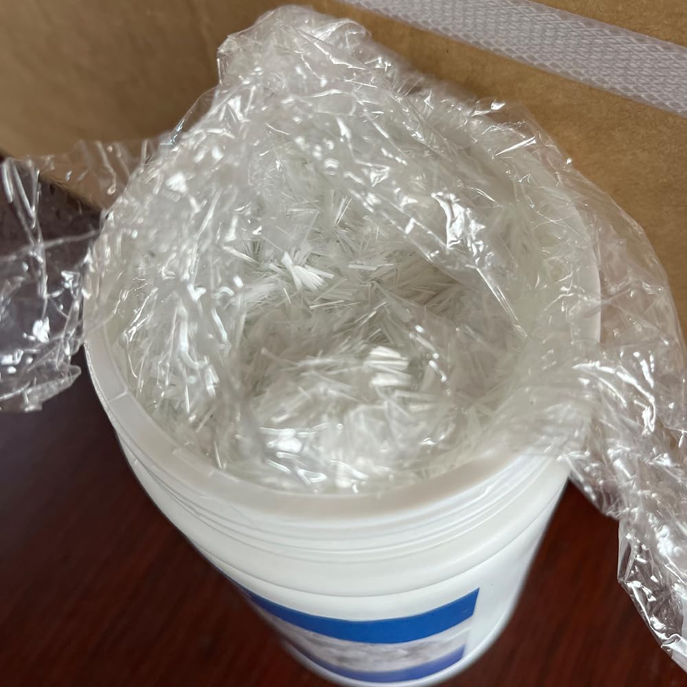2Lbs 1/4" Chopped Fiberglass Strands Fiberglass Filler Reinforcement for Cement Mortar Concrete Anti-Seepage and Anti-Cracking Cement