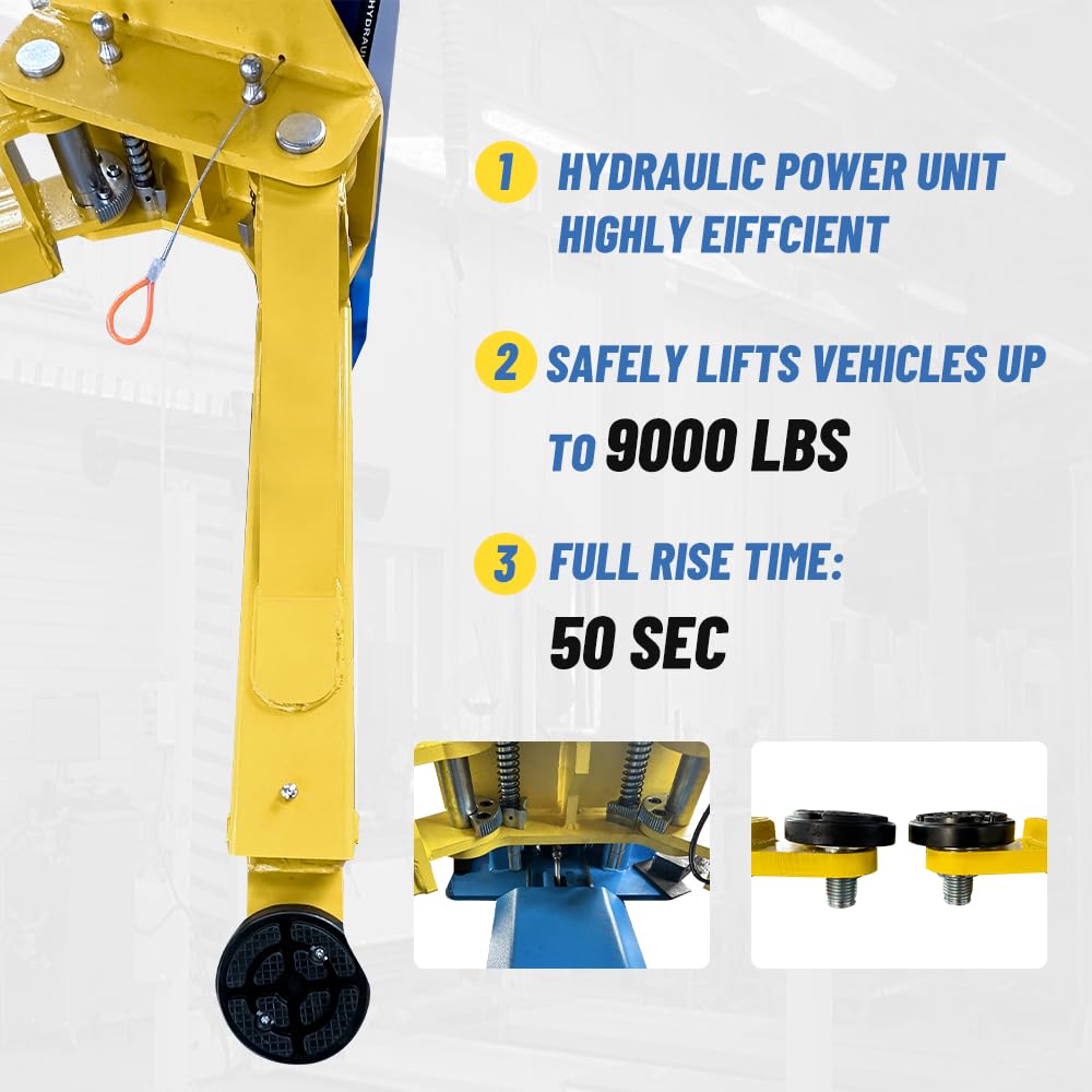 9000lbs 2 Post Car Lift Two/2 Post Lift Car Lift Automotive Lift for Repair Shop (220v)
