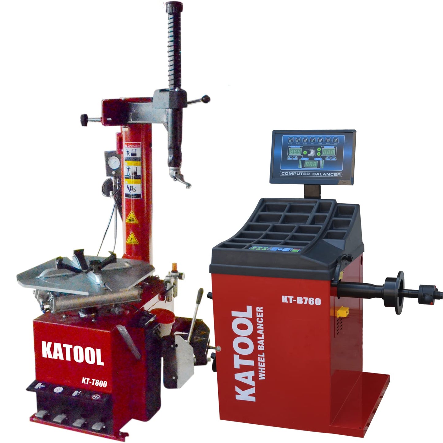 2.0HP Tire Changer Machine with Bead Blaster Tire Machine Tire Changer and Wheel Balancer Machine Combo KT-T810+KT-B760