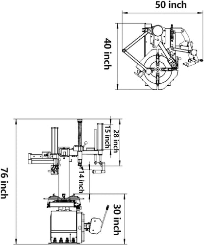 2.0 HP Motor Bead Blaster Tire Changer Machine Wheel Balancer Combo Tire Machine 24 Rim Wheel Tire Changer Wheel Changers