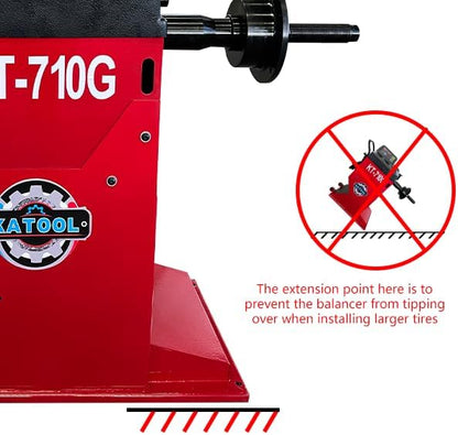 Manual Wheel Balancer Machine KT-710G Tire Balancing Machine Tire Repair Tools for Home Garage and Shop, Red
