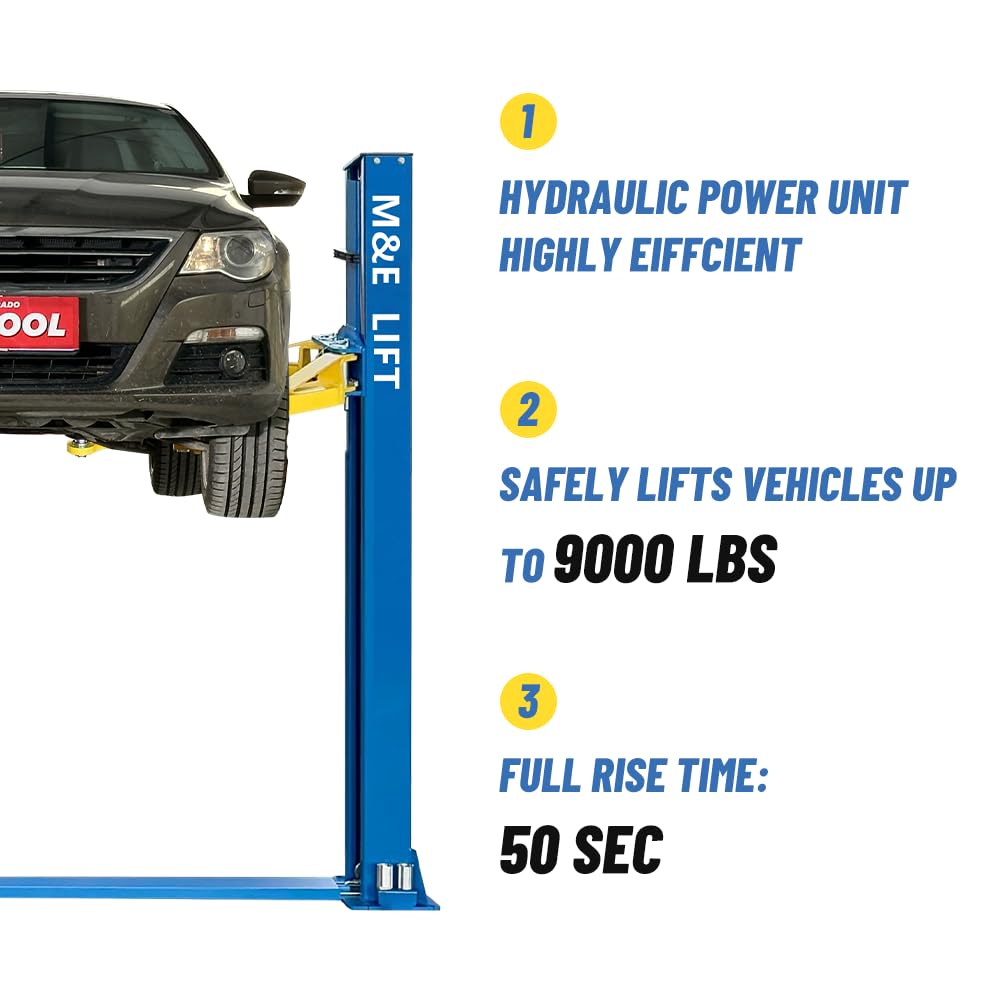 9000lbs 2 Post Car Lift Two/2 Post Lift Car Lift Automotive Lift for Repair Shop (220v)