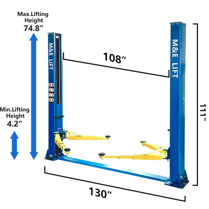 9000lbs 2 Post Car Lift Two/2 Post Lift Car Lift Automotive Lift for Repair Shop (220v)