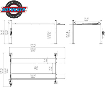 3.0HP 11000Lbs 4 Post Lift 4 Post Parking Service Storage Lift Lifting Height 84 Inch Extra Tall Extra Long Extra Wide 110v Four Post Parking Lift 4-Post Auto Lift Garage Lift Storage