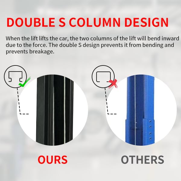 11000lbs 2 Post Car Lift Auto Lift 2 Post Lift Car Lifts for Home Garage (11000lbs Lift)
