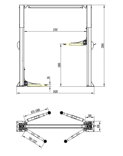 11000lbs 2 Post Car Lift Auto Lift 2 Post Lift Car Lifts for Home Garage (11000lbs Lift)
