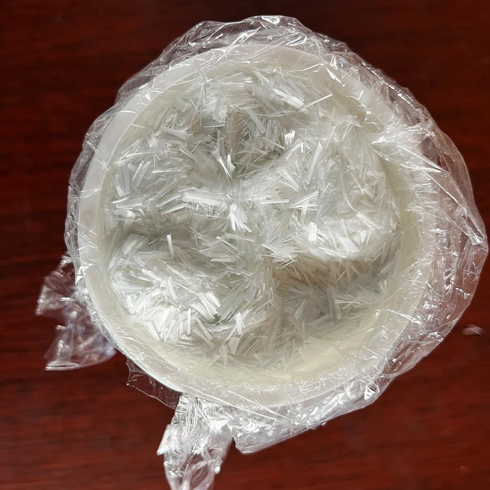 2Lbs 1/4" Chopped Fiberglass Strands Fiberglass Filler Reinforcement for Cement Mortar Concrete Anti-Seepage and Anti-Cracking Cement