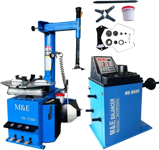 ME Professional Tire Changer Machine Combo ME-T500N+ME-B600F Tires Machine Tire Changer Wheel Balancer Machine Tire Repair for Home and Garage