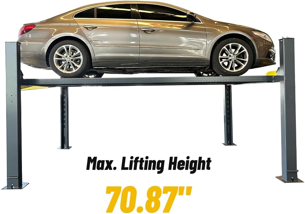 8500 lbs 4 Post Car Lift with Casters Kits Extra Tall Extra Long Extra Wide 4-Post Portable Storage Service Lift Home Parking Lift
