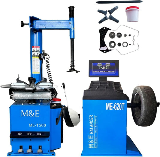 24" Tire Changer Machine Combo with Swing Arm ME-T500+ME-B620 Wheel Balancer Tire Machine Tire Repair Wheel Changers