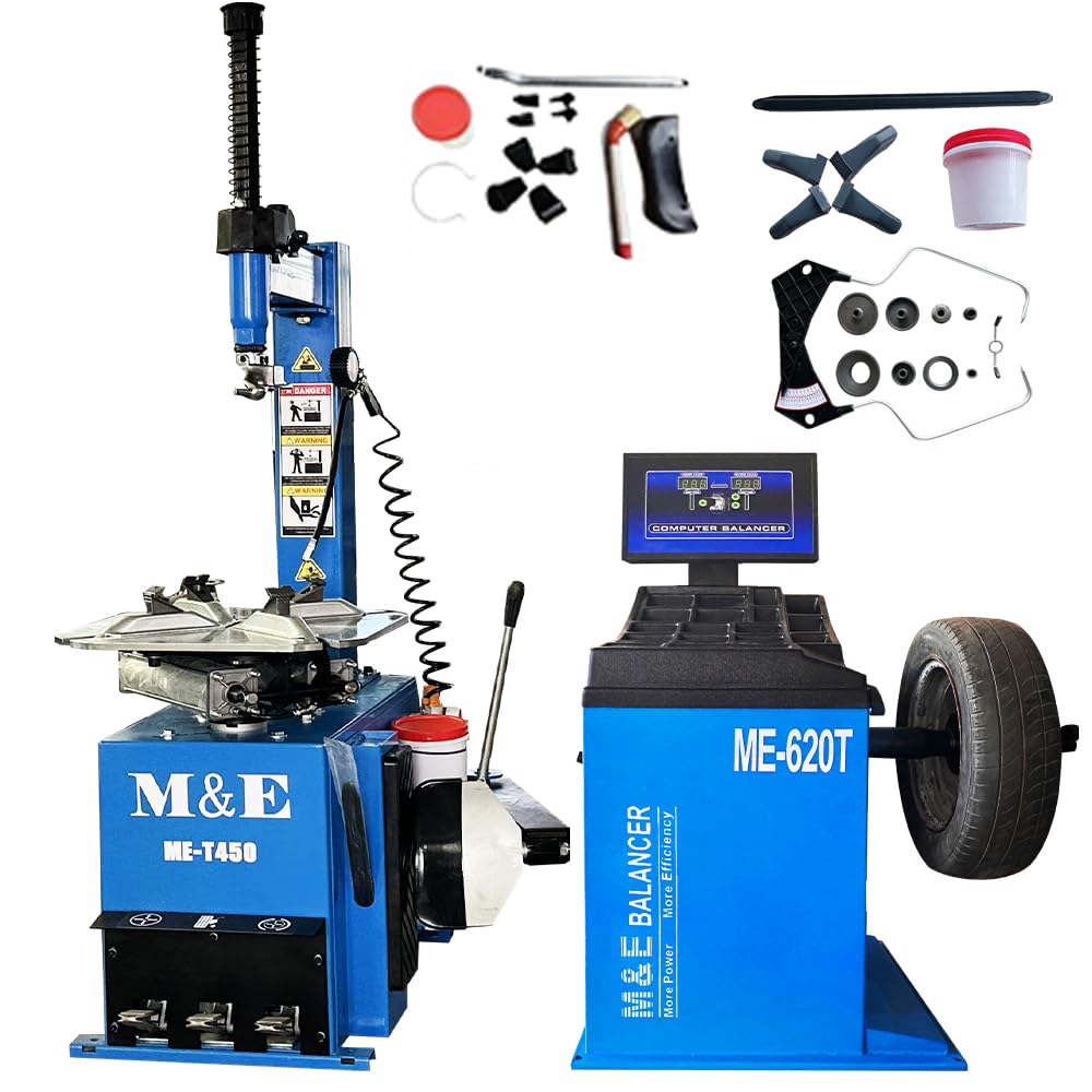 ME 2.0HP Tire Machine and Balancer Combo Tire Changer Machine Wheel Balancer Machine Wheel Changers Tire Changer Tire Machine (500combo)