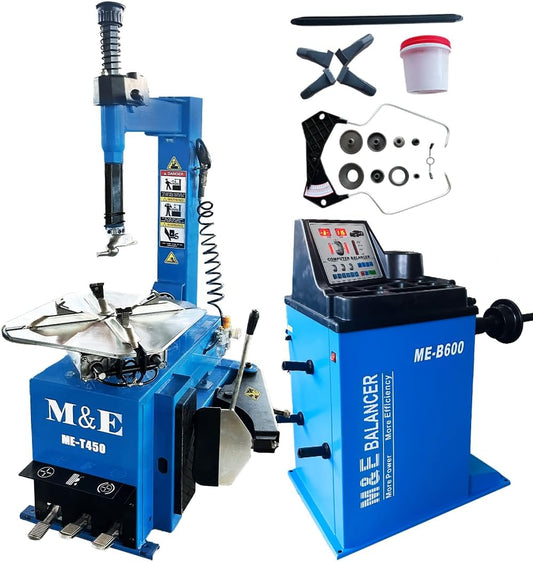 ME Tire Machine and Balancer Combo Tire Changer Machine Wheel Balancer Machine Tire Mounting Machine ME-T450N+ME-B600