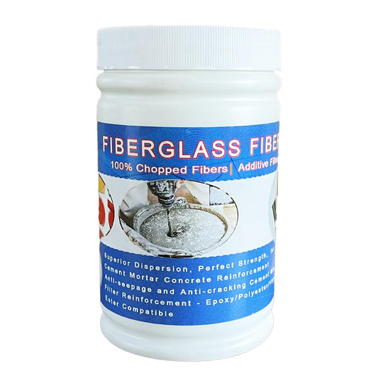 2Lbs 1/4" Chopped Fiberglass Strands Fiberglass Filler Reinforcement for Cement Mortar Concrete Anti-Seepage and Anti-Cracking Cement