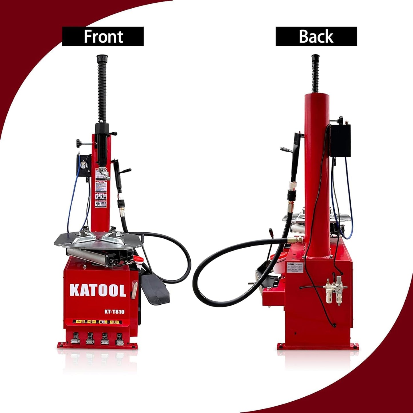 2.0HP Bead Blaster 24" Clamping Tire Changer Machine with 4 Aluminum Pedal KT810 Wheel Changer Tire Changer Machine Garage Equipment Auto Repair