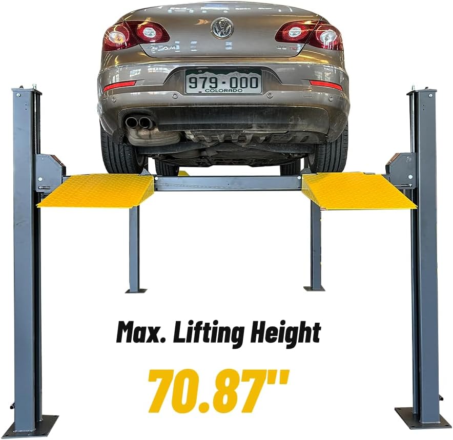 8500 lbs 4 Post Car Lift with Casters Kits Extra Tall Extra Long Extra Wide 4-Post Portable Storage Service Lift Home Parking Lift