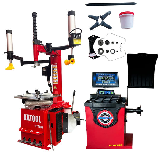 2.0HP Tire Changer Machine with Bead Blaster Tire Machine Tire Changer and Wheel Balancer Machine Combo KT-T810+KT-B760