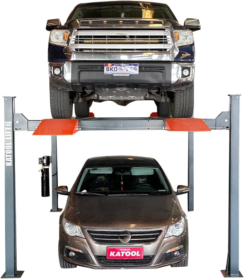 3.0HP 11000Lbs 4 Post Lift 4 Post Parking Service Storage Lift Lifting Height 84 Inch Extra Tall Extra Long Extra Wide 110v Four Post Parking Lift 4-Post Auto Lift Garage Lift Storage