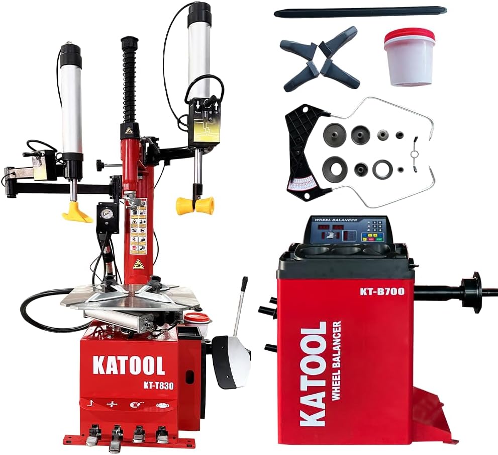 2.0HP Tire Changer Bead Blaster Wheel Balancer Machine Combo KT-T830+KT-B700 Tire Changer Machine Tire Machine Wheel Changers Tire Repair Machine Tire Tools