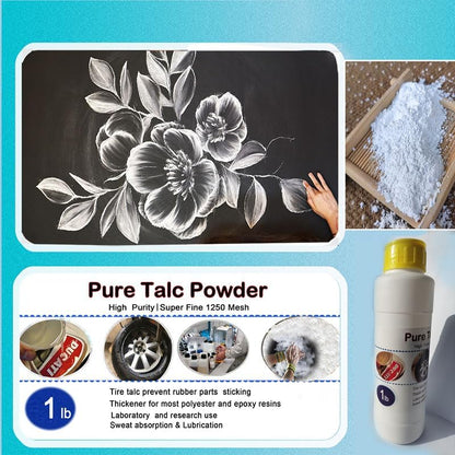 1LB Extremely Fine Talc Powder - Gray Colored Tire Talc