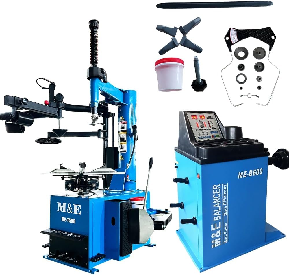 ME 2.0HP Tire Machine and Balancer Combo Tire Changer Machine Wheel Balancer Machine Wheel Changers Tire Changer Tire Machine (500combo)