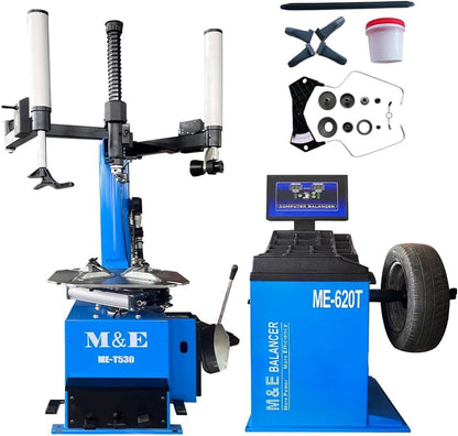 ME 2.0HP Tire Machine and Balancer Combo Tire Changer Machine Wheel Balancer Machine Wheel Changers Tire Changer Tire Machine (500combo)