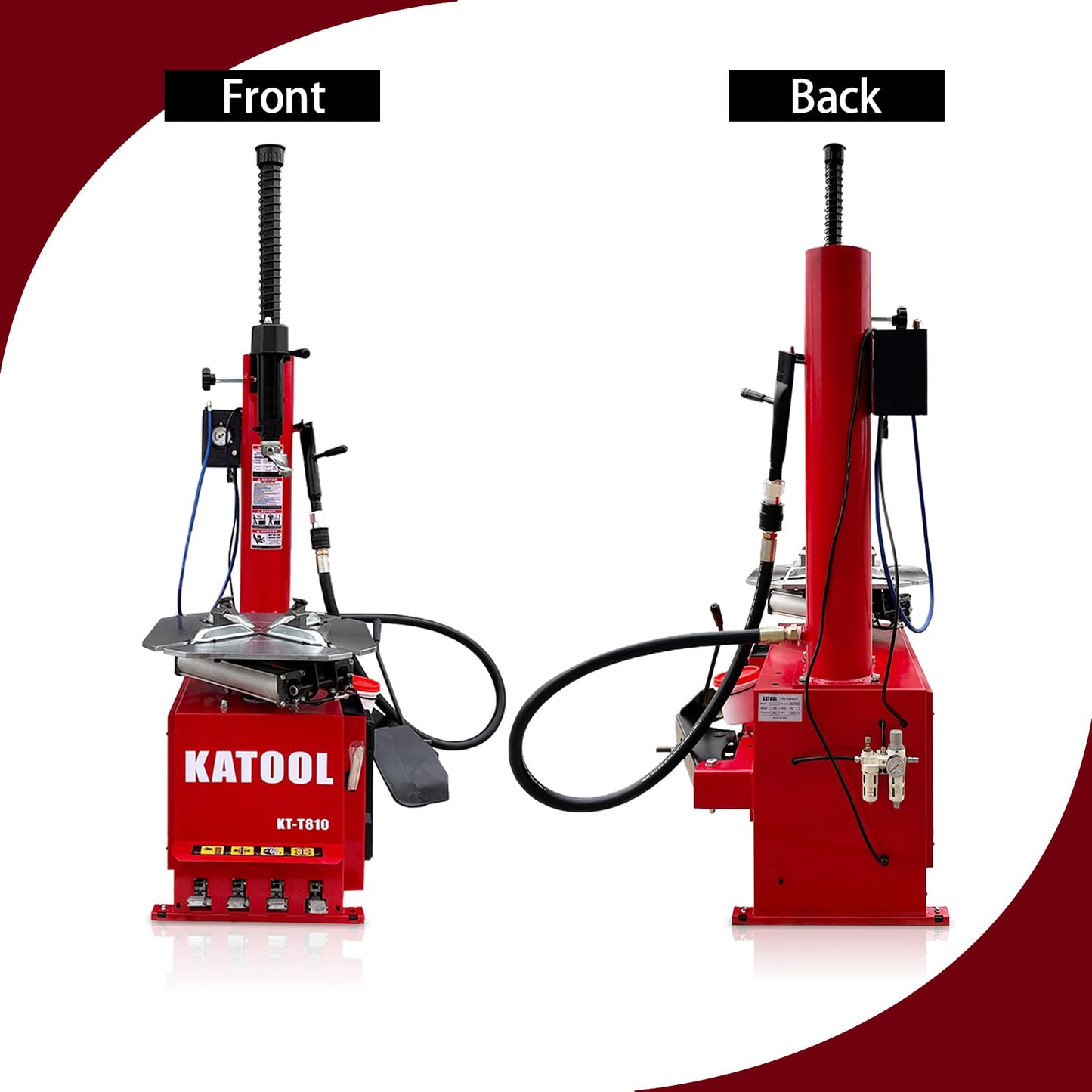 2.0HP Bead Blaster 24" Clamping Tire Changer Machine with 4 Aluminum Pedal KT810 Wheel Changer Tire Changer Machine Garage Equipment Auto Repair