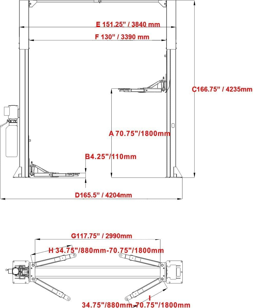 11000lbs 2 Post Car Lift Auto Truck Hoist Two/2 Post Lift Auto Lifts for Home Garage Shop (11000lbs)