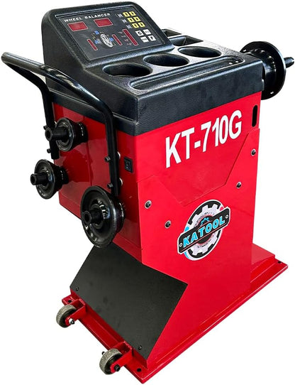 Manual Wheel Balancer Machine KT-710G Tire Balancing Machine Tire Repair Tools for Home Garage and Shop, Red