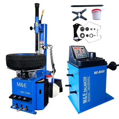 ME 2.0HP Tire Machine and Balancer Combo Tire Changer Machine Wheel Balancer Machine Wheel Changers Tire Changer Tire Machine (500combo)