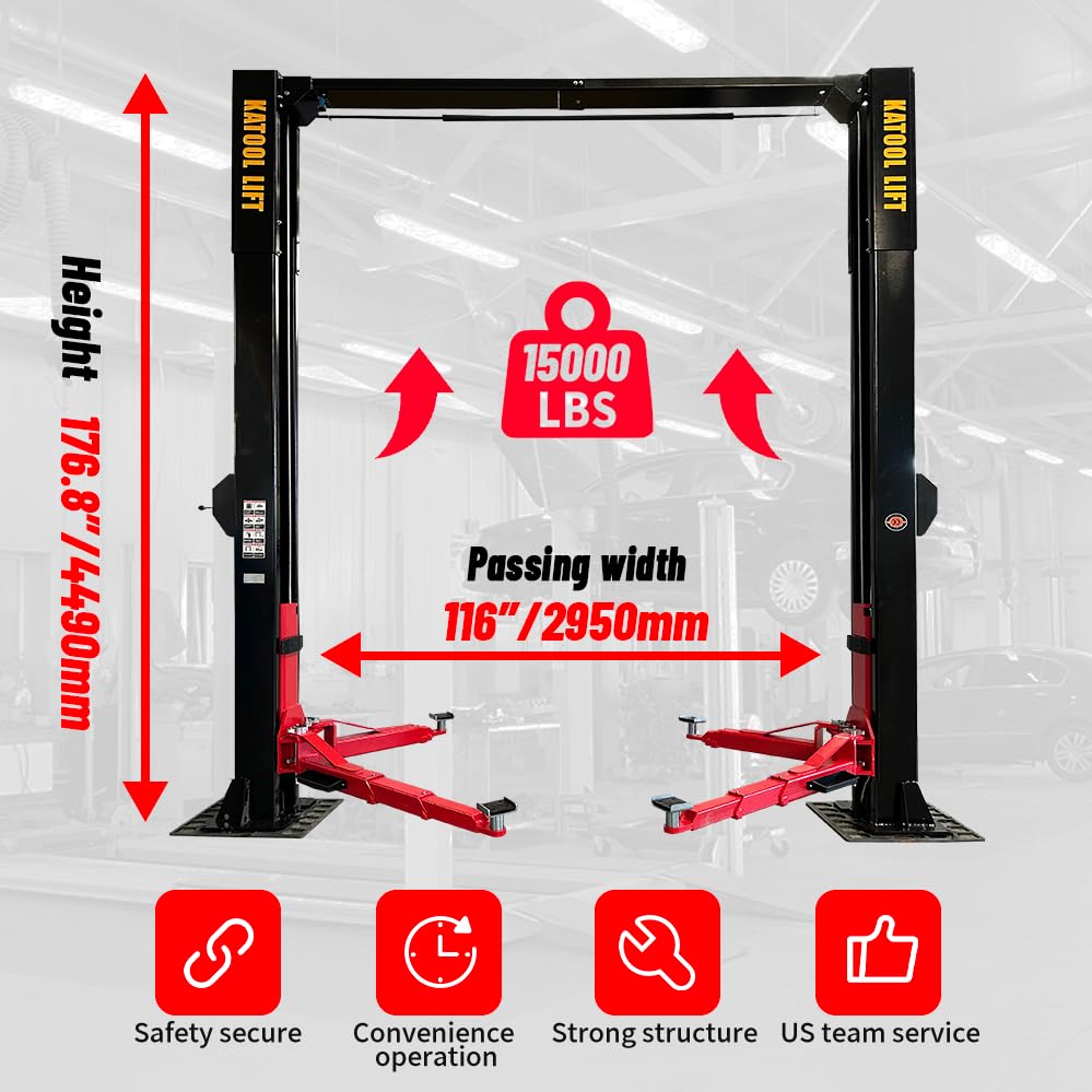 11000lbs 2 Post Car Lift Auto Lift 2 Post Lift Car Lifts for Home Garage (11000lbs Lift)