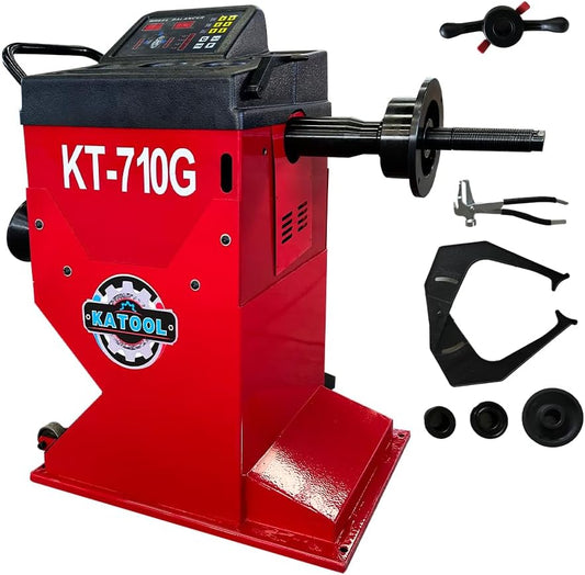 Manual Wheel Balancer Machine KT-710G Tire Balancing Machine Tire Repair Tools for Home Garage and Shop, Red