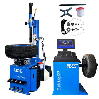 ME 2.0HP Tire Machine and Balancer Combo Tire Changer Machine Wheel Balancer Machine Wheel Changers Tire Changer Tire Machine (500combo)