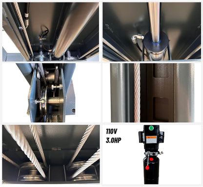 3.0HP 11000Lbs 4 Post Lift 4 Post Parking Service Storage Lift Lifting Height 84 Inch Extra Tall Extra Long Extra Wide 110v Four Post Parking Lift 4-Post Auto Lift Garage Lift Storage