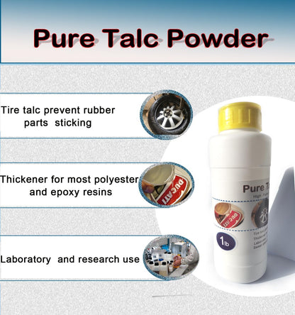 1LB Extremely Fine Talc Powder - Gray Colored Tire Talc