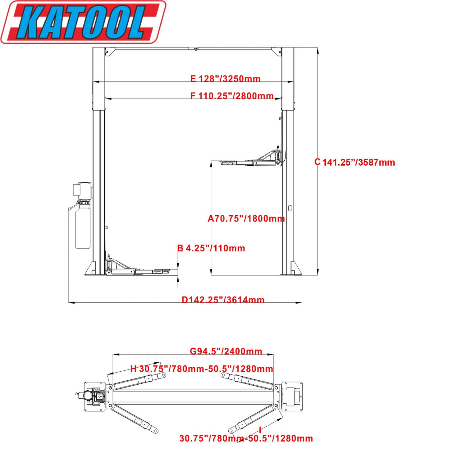 11000lbs 2 Post Car Lift Auto Truck Hoist Two/2 Post Lift Auto Lifts for Home Garage Shop (11000lbs)
