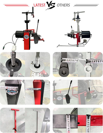 Mini Tire Changer Machine 39" MAX. Wheel Diameter KT-1030P Tire Machine Small Wheel Changers Tire Repair Tools