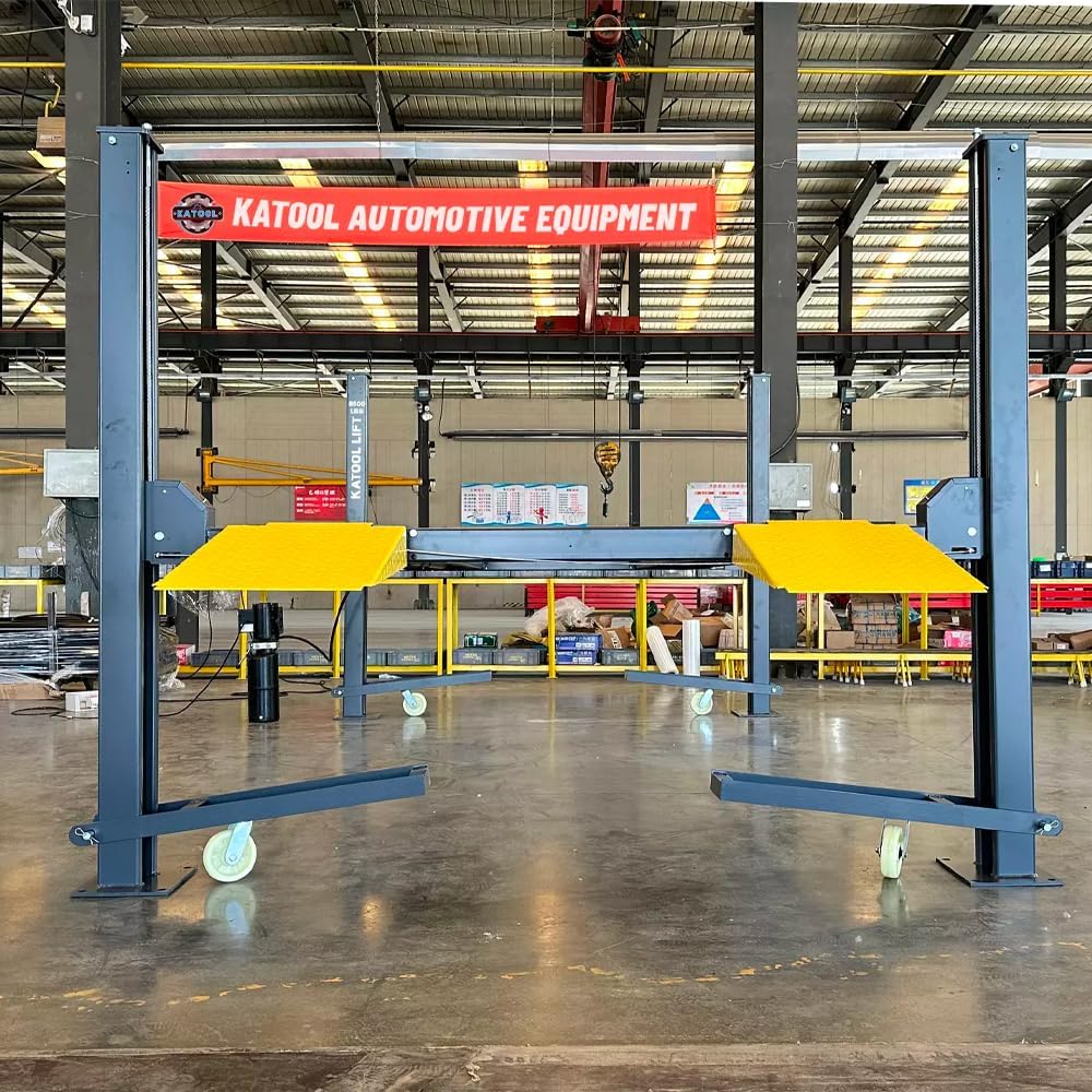 8500 lbs 4 Post Car Lift with Casters Kits Extra Tall Extra Long Extra Wide 4-Post Portable Storage Service Lift Home Parking Lift