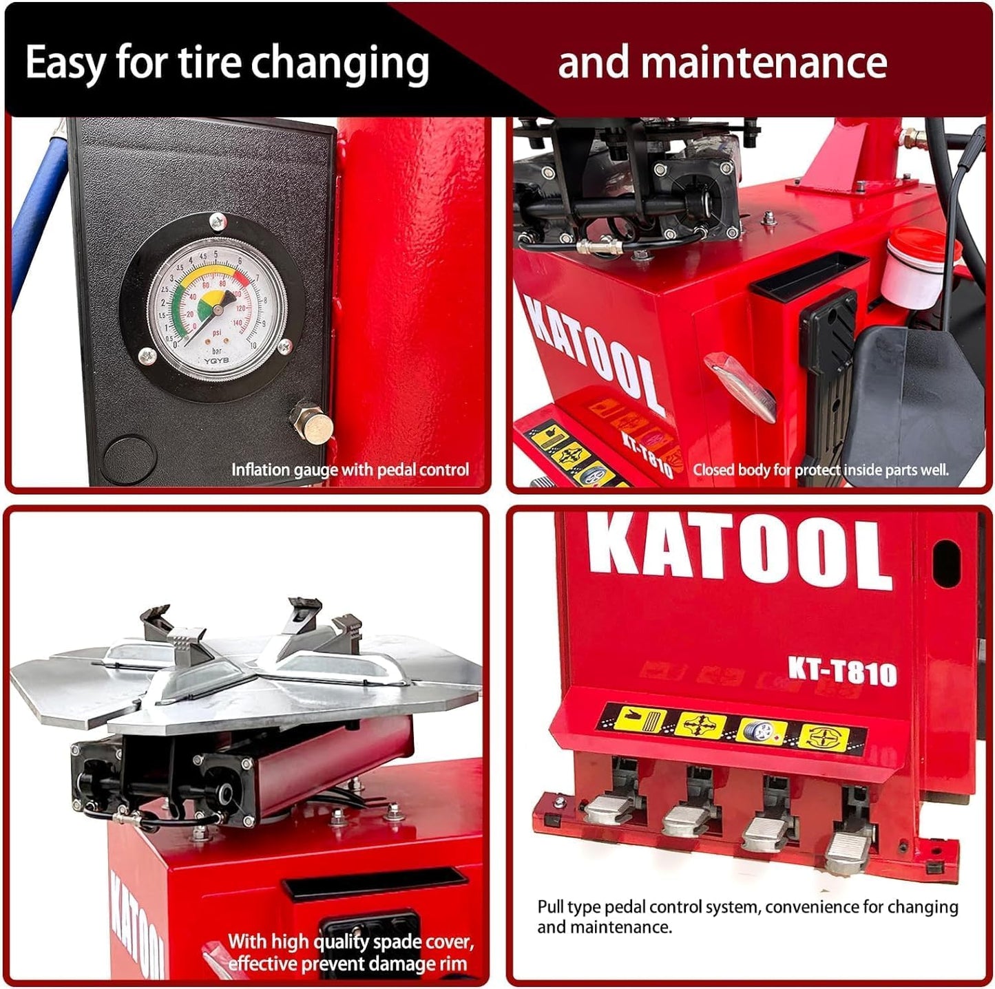 2.0HP Tire Changer Machine with Bead Blaster Tire Machine Tire Changer and Wheel Balancer Machine Combo KT-T810+KT-B760