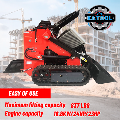 Katool Mini Skid Steer Track Loader 23 HP Lifting Capacity 837lbs KT-SK26B