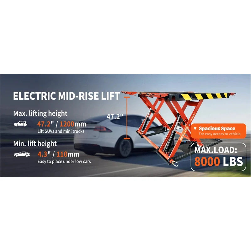 Katool X90E 8000 lbs Electric Mid Rise Scissor Lift
