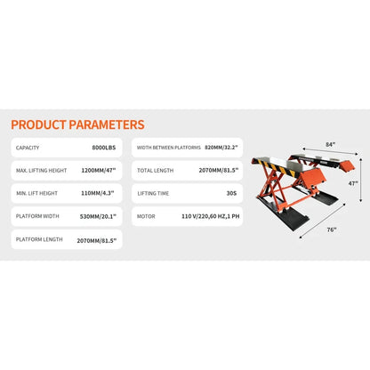 Katool X90E 8000 lbs Electric Mid Rise Scissor Lift