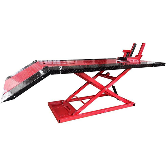 1500lbs Motorcycle Lift Side Extension Motorcycle Jack Table Pedal Hydraulic Pump Lift Table KT-Moto150